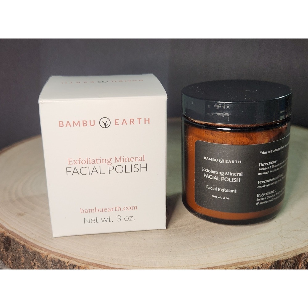 Bambu Earth Exfoliating Mineral Facial Polish 3 oz Powder Scrub